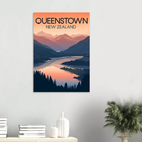 Queenstown New Zealand Classic Semi-Glossy Paper Poster - Books Worth Keeping